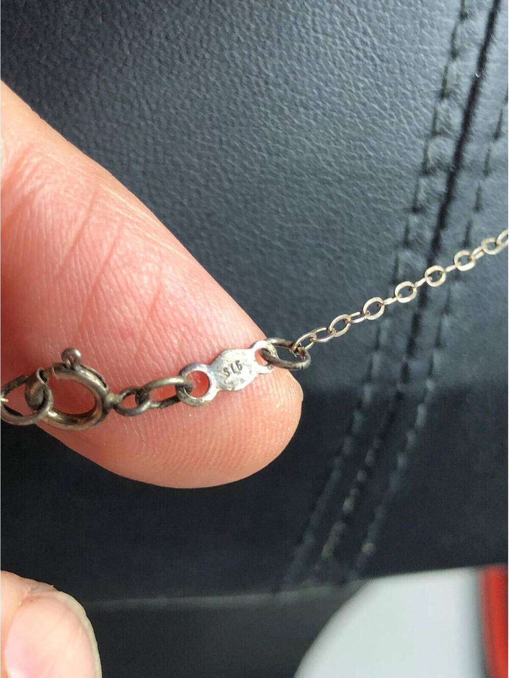 4787 Vintage oxidized SHUBE Sterling Signed $ 925 rose pendant Necklace 18" 1.7g - Picture 4 of 4